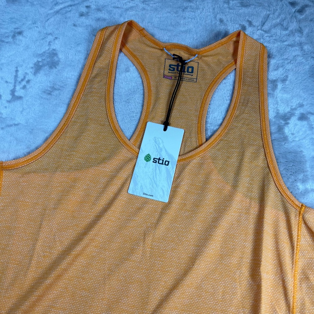 NWT Stio Women's Medium Lucent Tank Daybreak Heather Orange Racerback Activewear